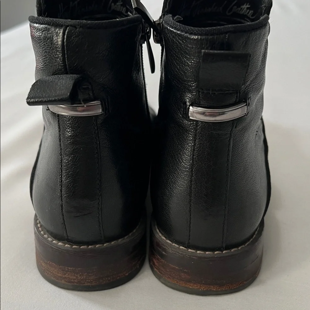 Franco Sarto Black Hand Finished Leather Marcus Booties